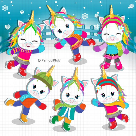 clipart unicorn winter