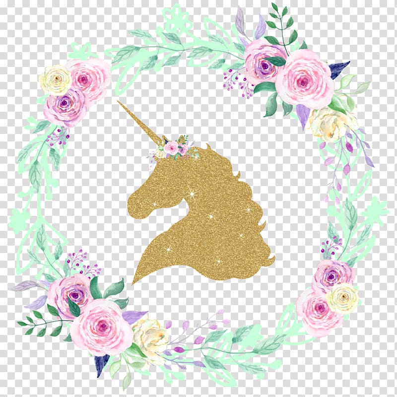 clipart unicorn wreath