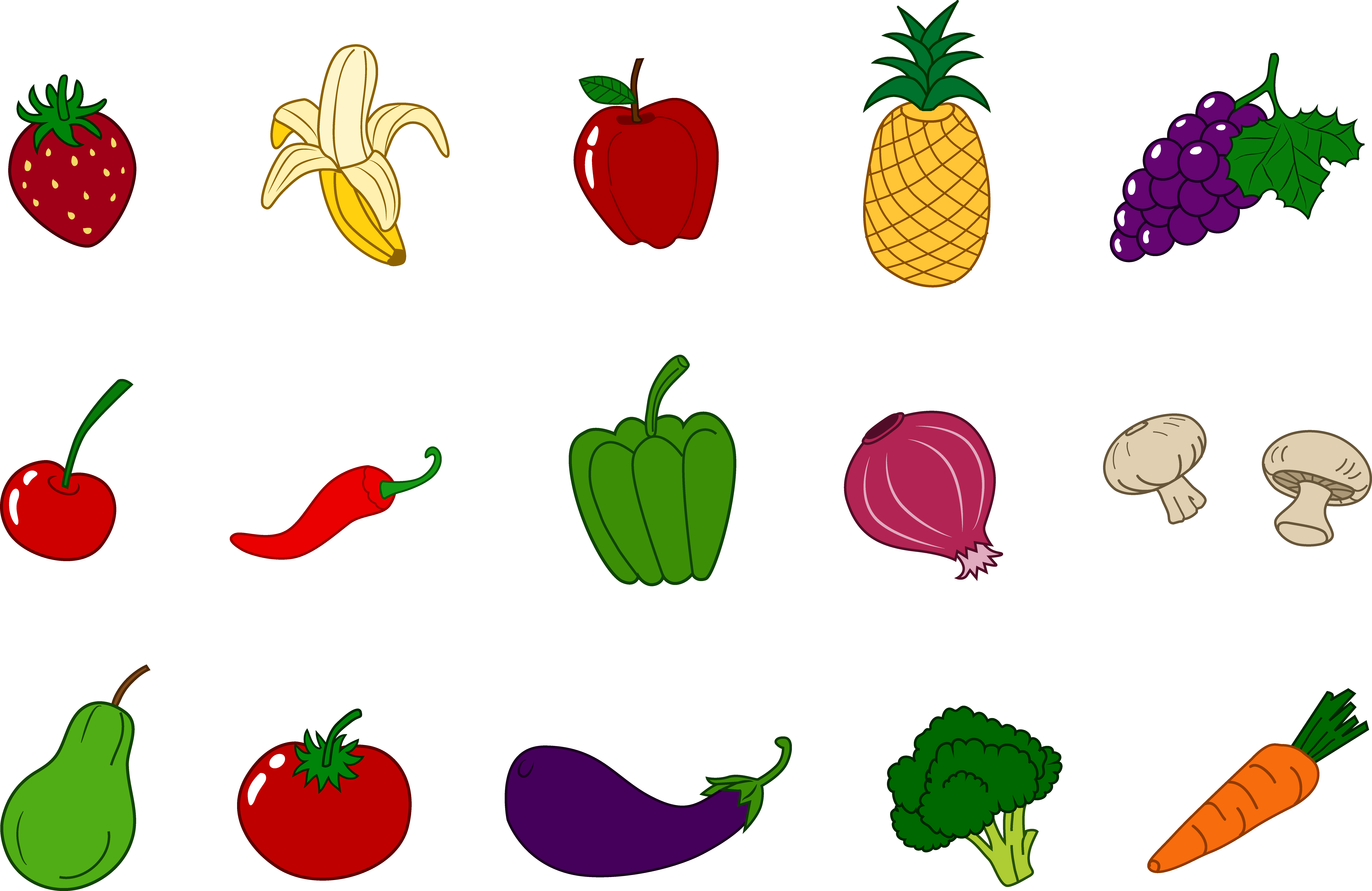 clipart vegetables alphabet