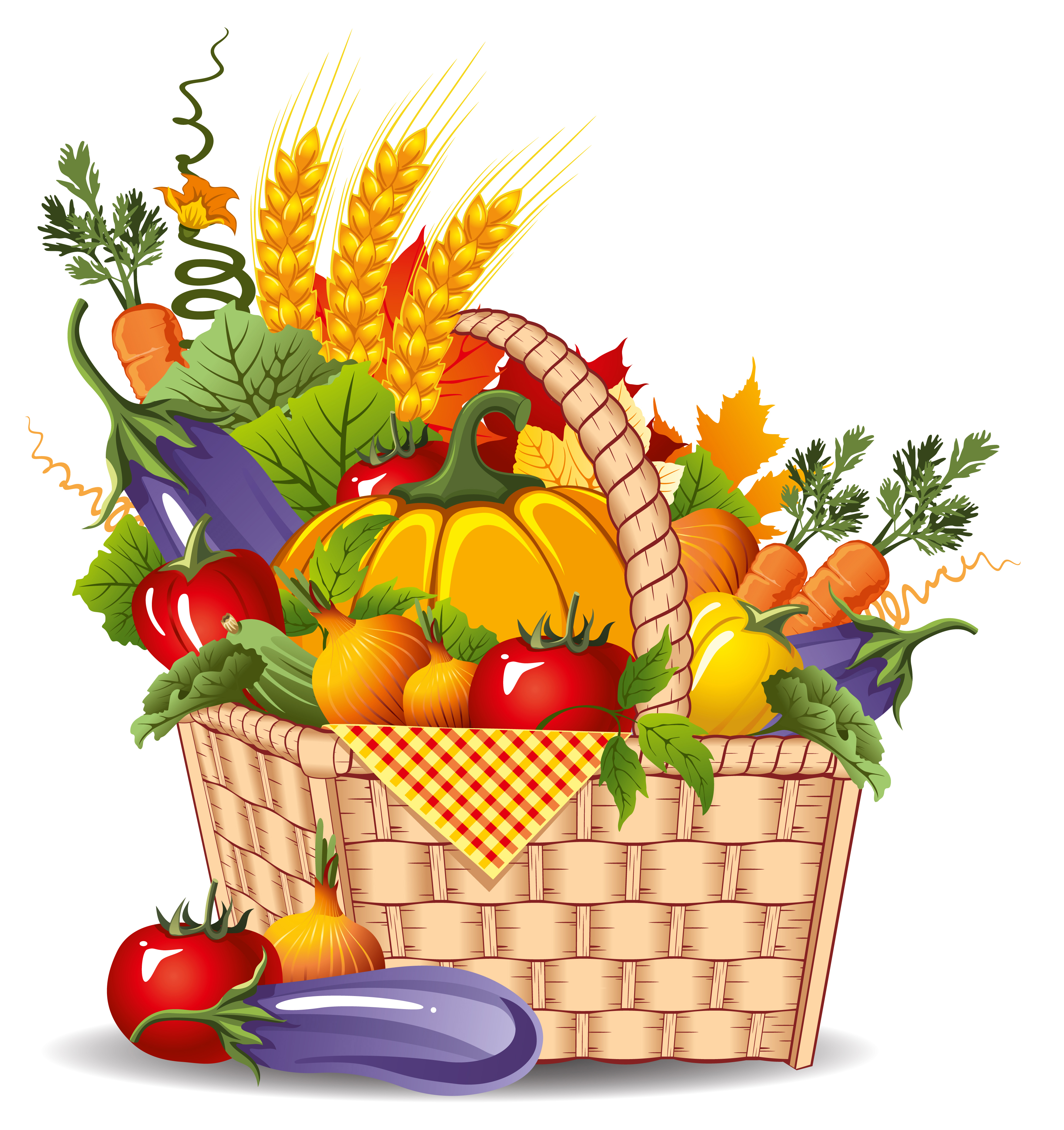 harvest clipart basket vegetable