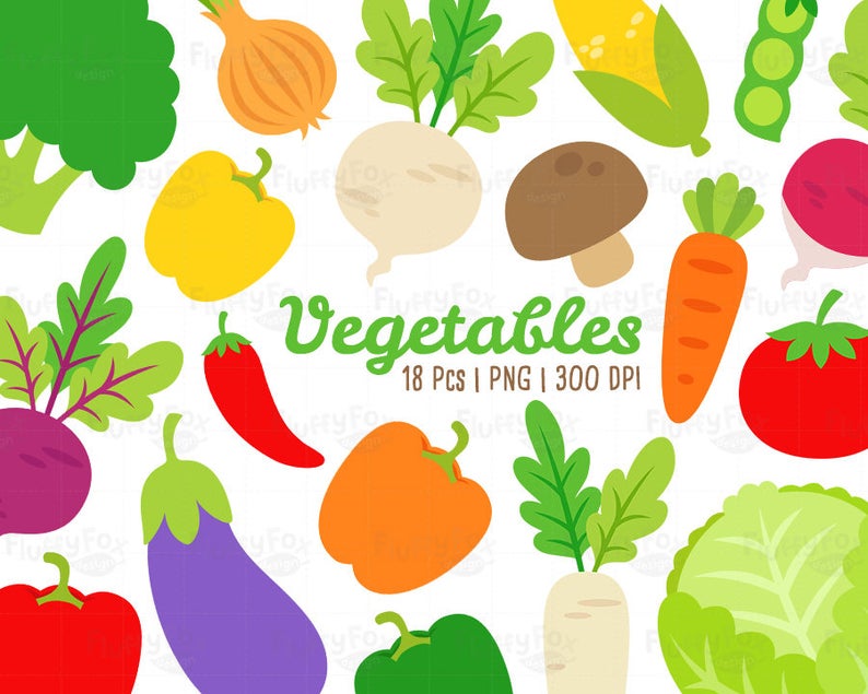 Veggies carrot cabbage radish. Clipart vegetables clip art