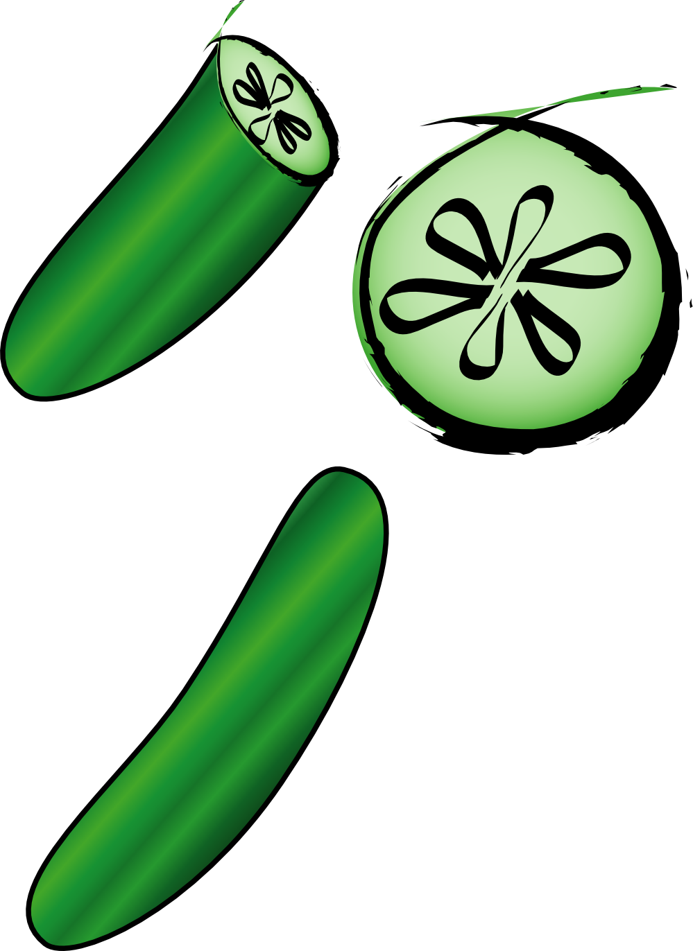 cucumber clipart outline