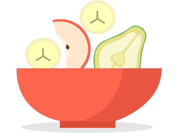 Fruits and veggies snack. Nutrition clipart banana