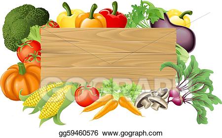 Eps illustration vegetable wooden. Clipart vegetables sign