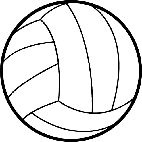 clipart volleyball black and white