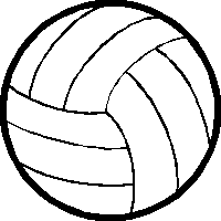 Black and white free. Volleyball clipart outline