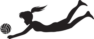 Image girl or woman. Clipart volleyball diving