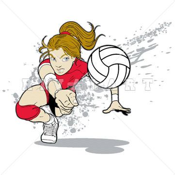 Clipart volleyball female volleyball player. Pin by rivalart com