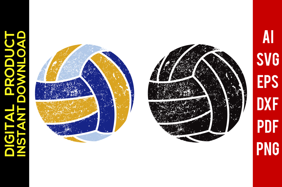Clipart volleyball pdf. Svg distressed silhouette vector