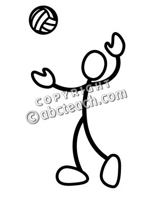 clipart volleyball stick