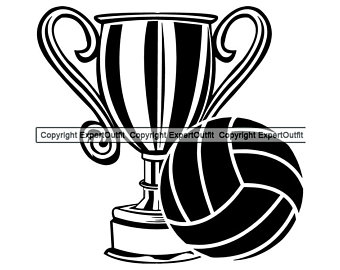 clipart volleyball trophy