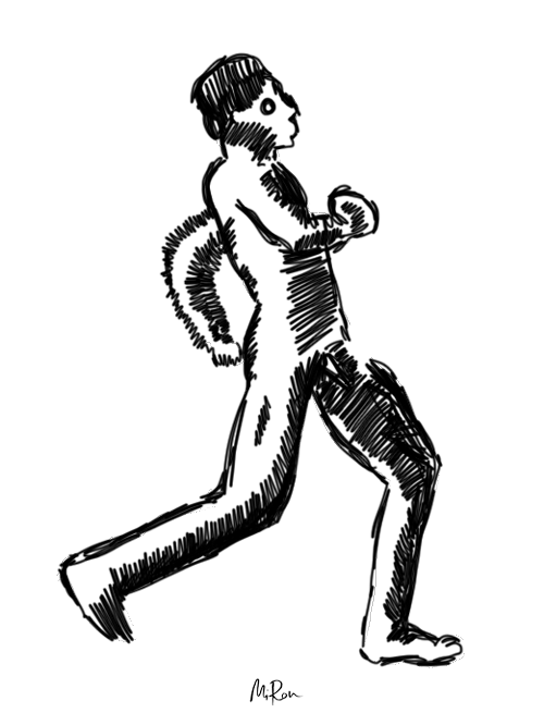 Animated person drawing at. Clipart walking berjalan
