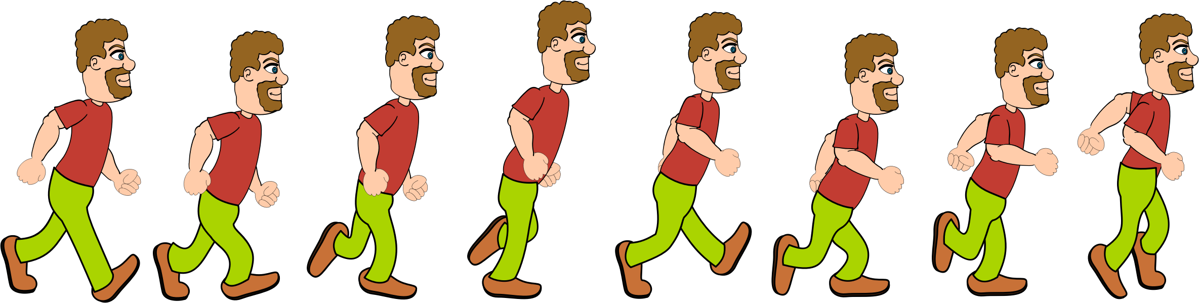 Sprite sheet image png. Clipart walking big man