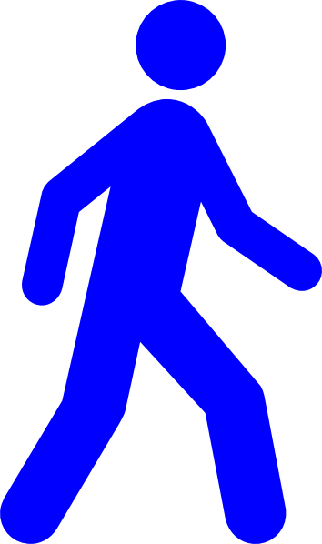 clipart walking blue