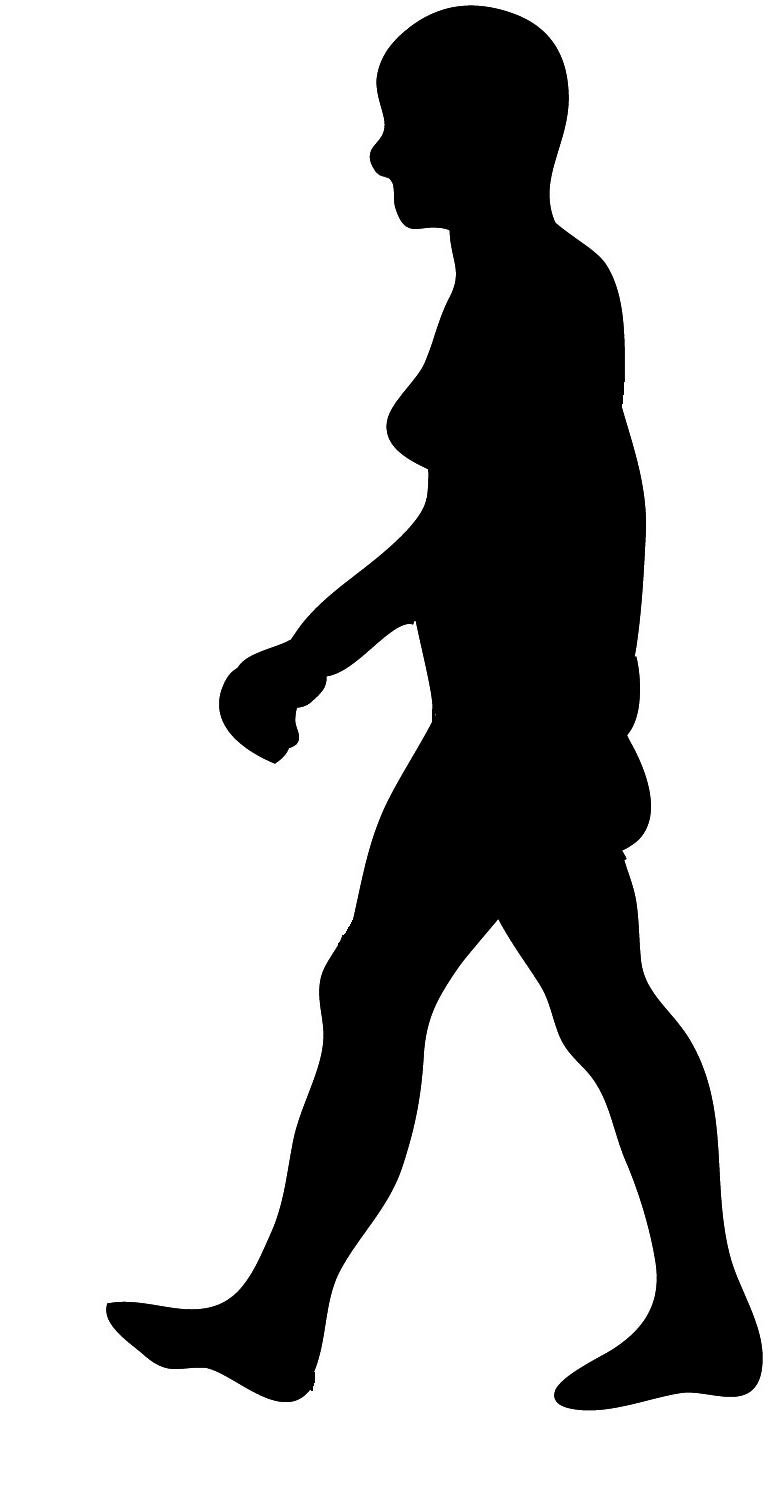 clipart walking human body silhouette