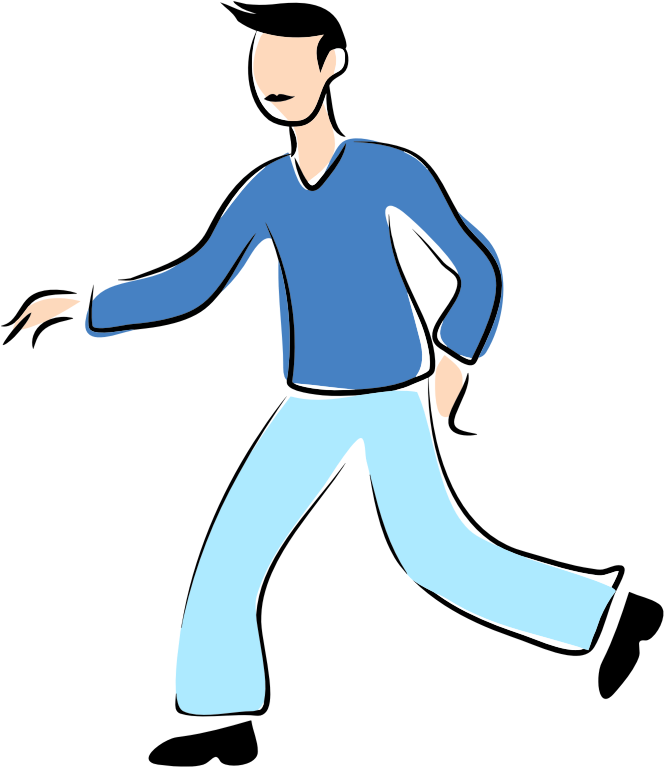 clipart walking male person