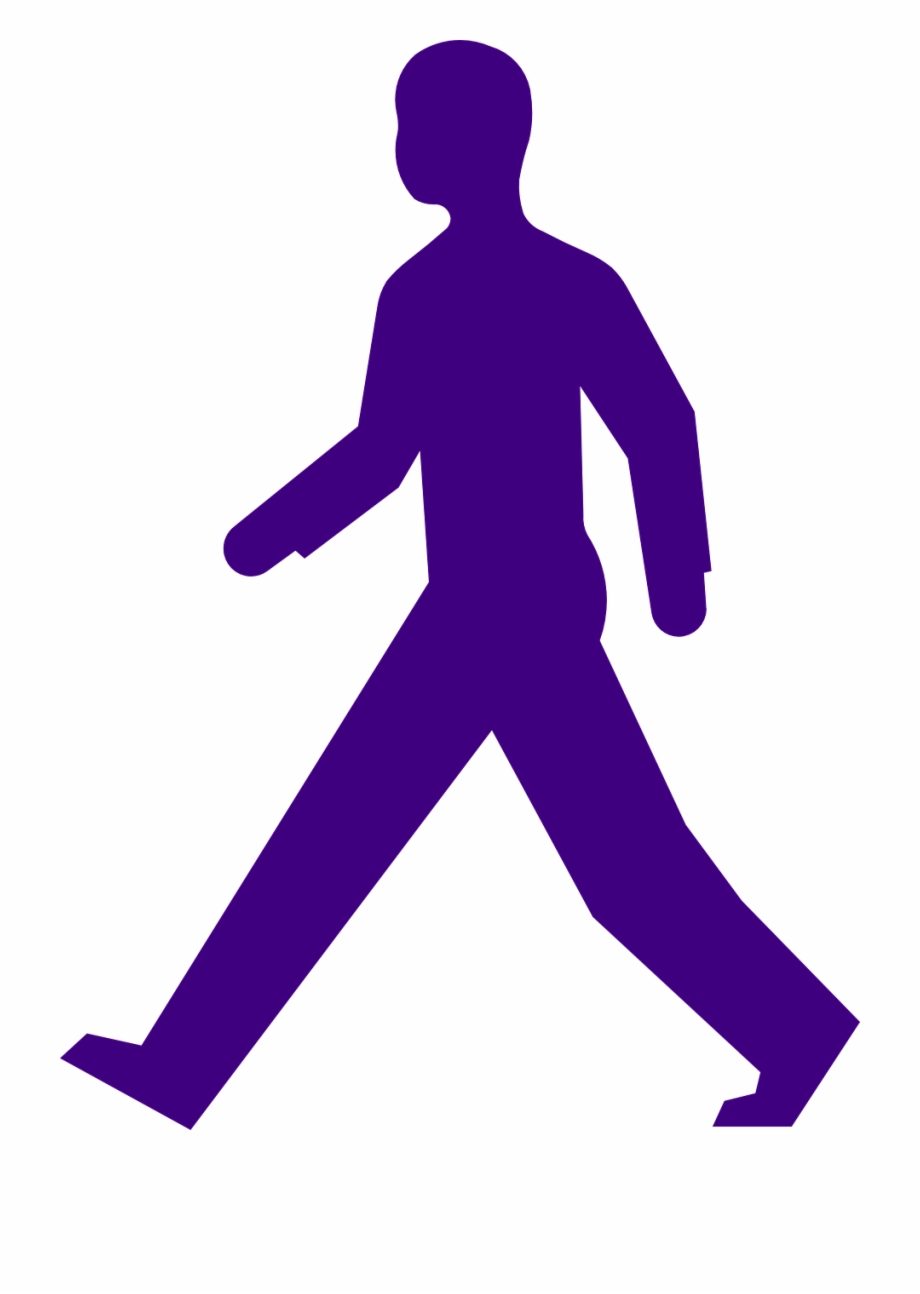 Purple silhouette png image. Clipart walking man walking