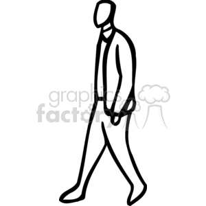Clipart walking outline. Black an white man