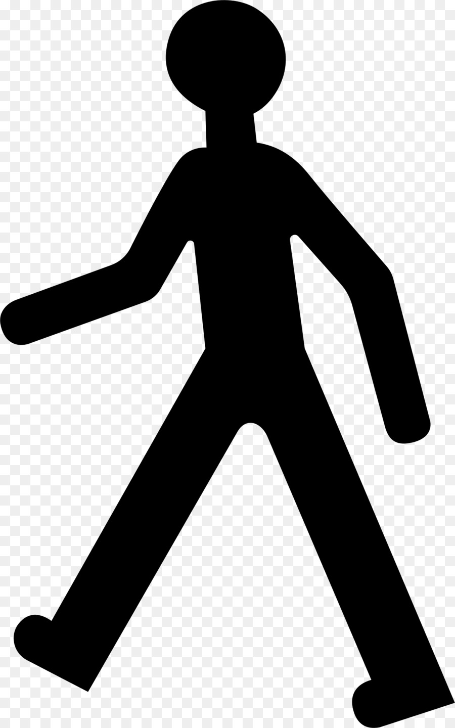 Warning sign silhouette . Clipart walking pedestrian