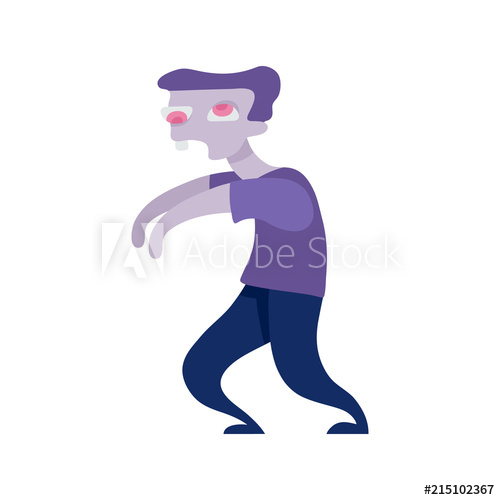 Male zombie creepy halloween. Clipart walking person cute