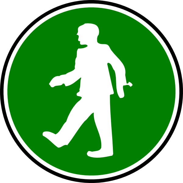 Icon clip art at. Clipart walking person symbol