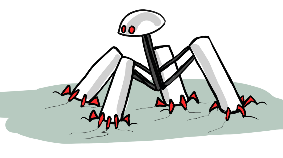Knee clipart grand total. Noodle legged robot will