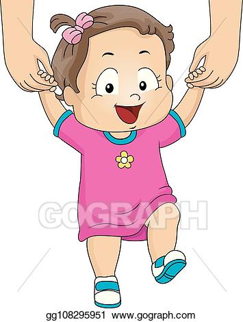 Vector stock kid toddler. Clipart walking three year old