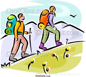 hiking clipart walking hill up