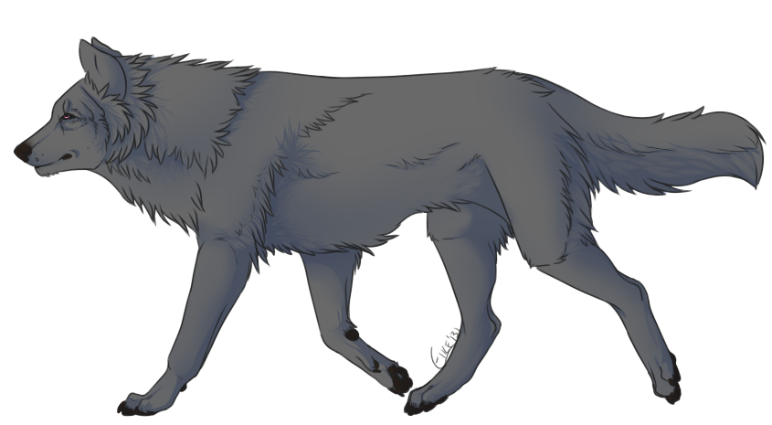 Clipart walking wolf. Free lineart v by