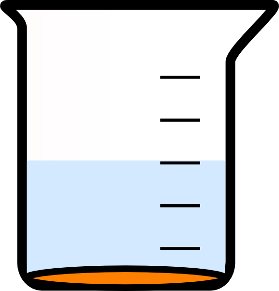 Clipart water animation. Beaker with painted bottom
