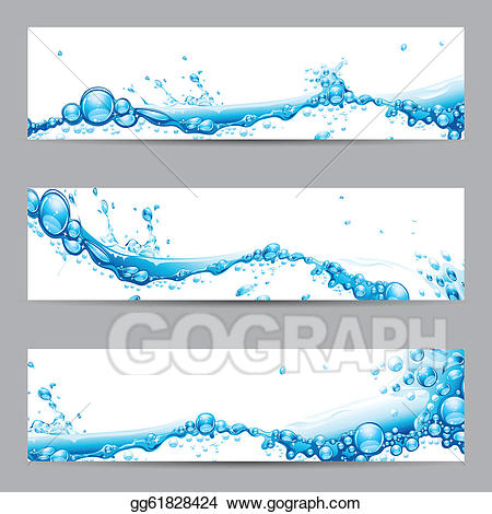 Clipart water banner. Vector splash illustration 