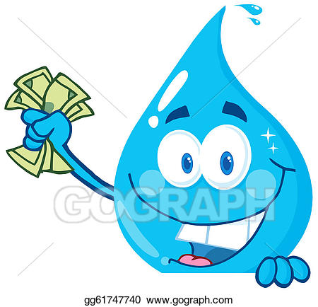Water clipart money. Vector stock drop holding