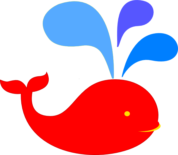Whale blue clip art. Water clipart red