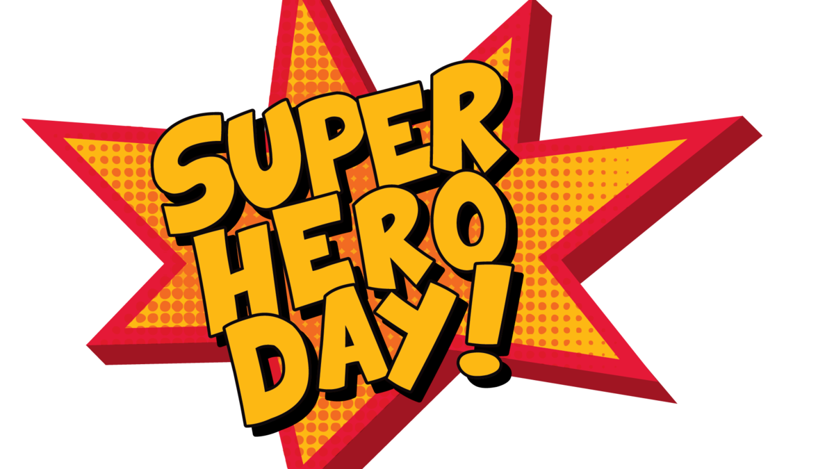 Hero clipart text. Super day 