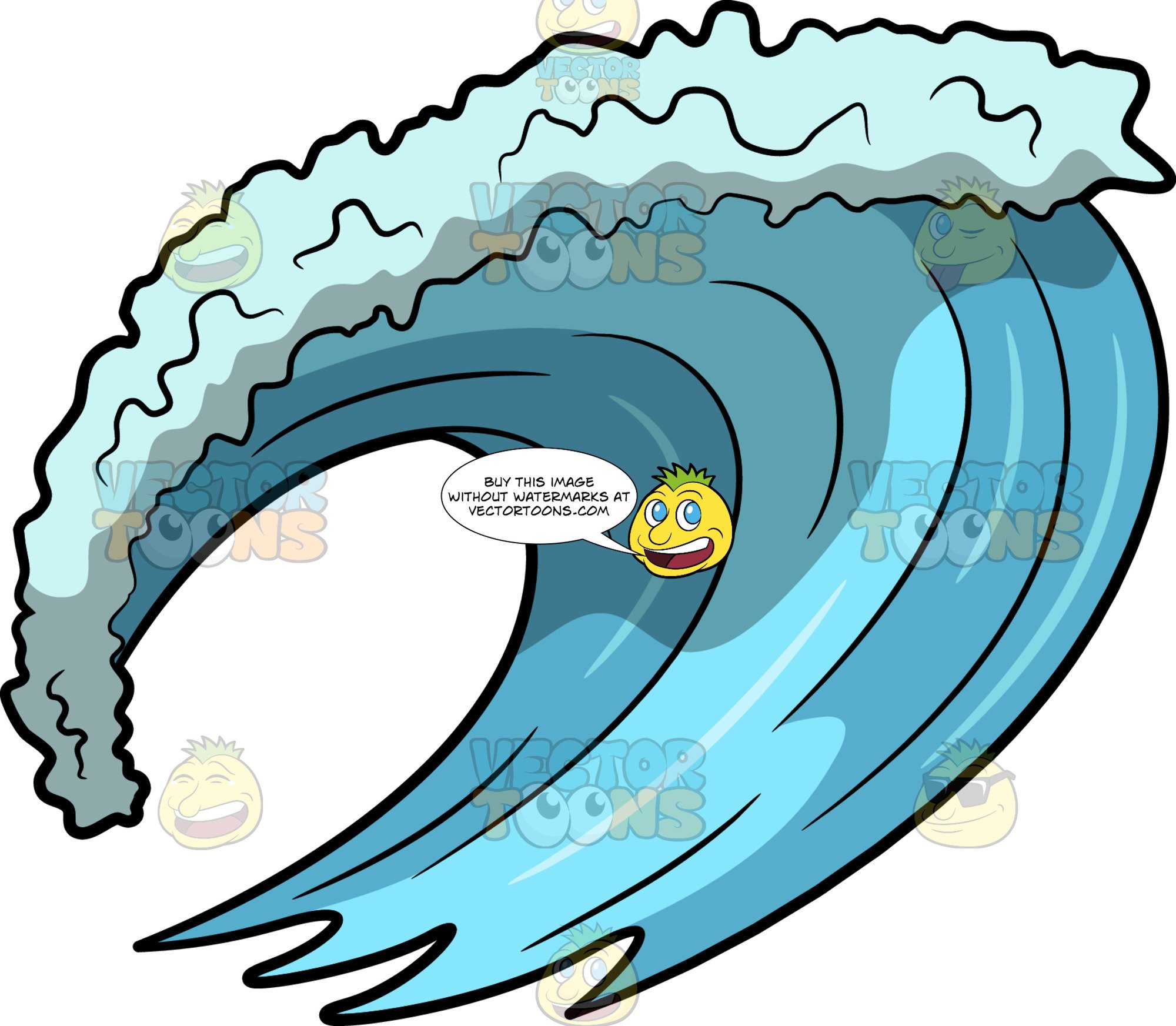 clipart wave curling wave