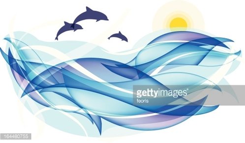 dolphins clipart wave