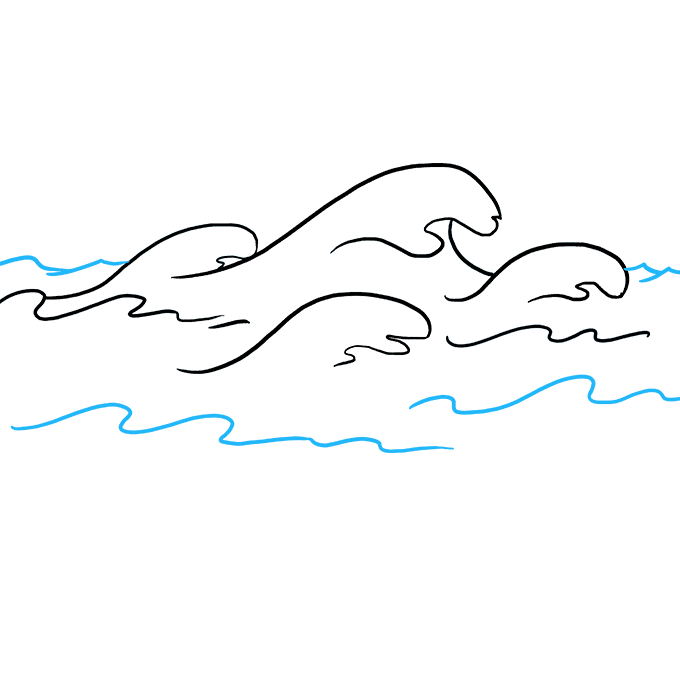 clipart wave drawn
