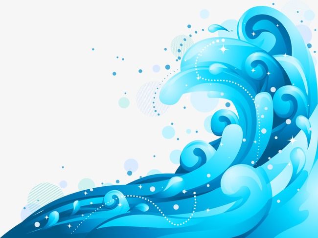 Clipart wave illustration. Flat blue waves background