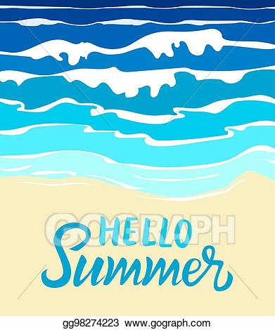 Vector stock ocean waves. Clipart wave sand