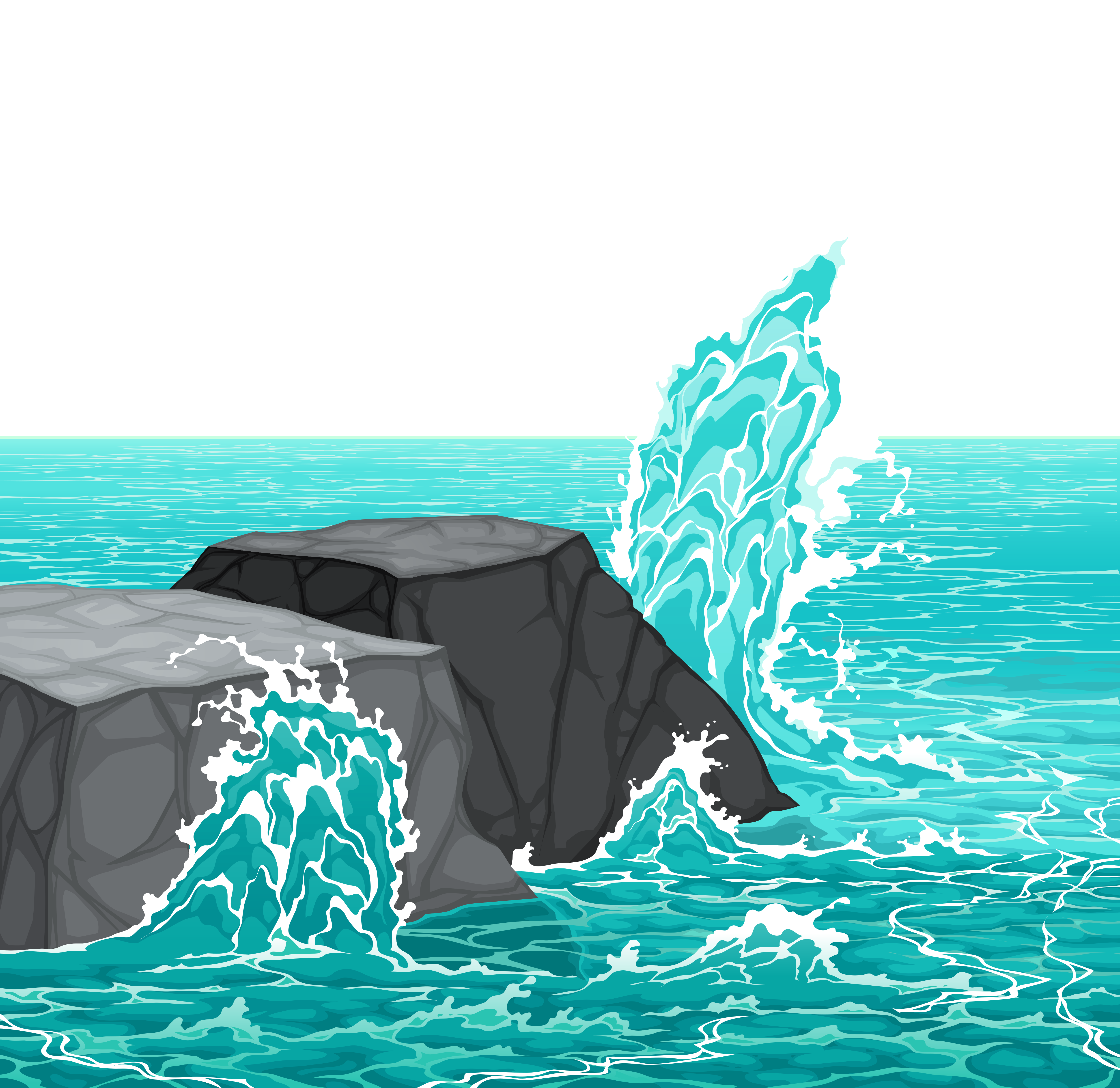 Sea rock wave clip. Waves clipart seawater