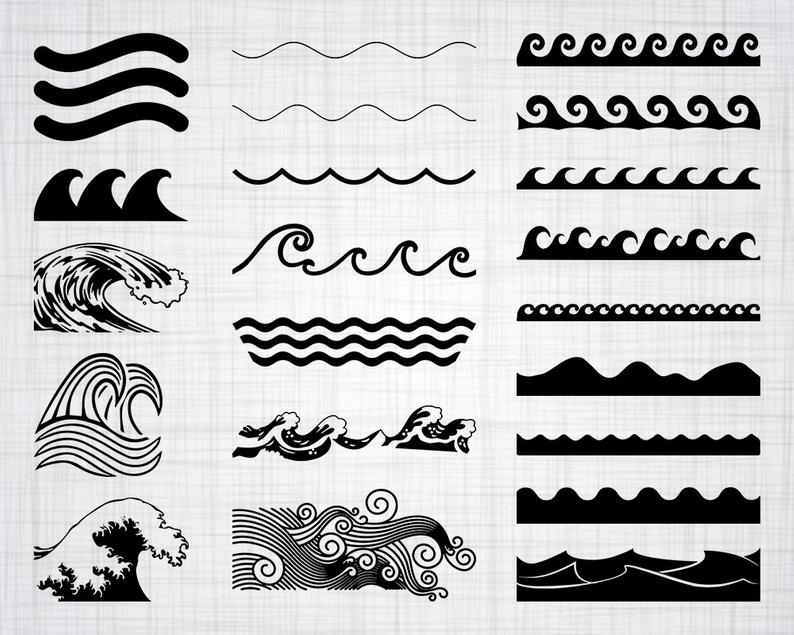 clipart wave silhouette