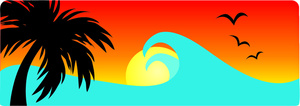 Waves clipart sunset. Ocean image on the