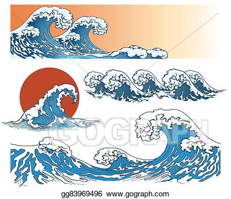 clipart wave wave japanese