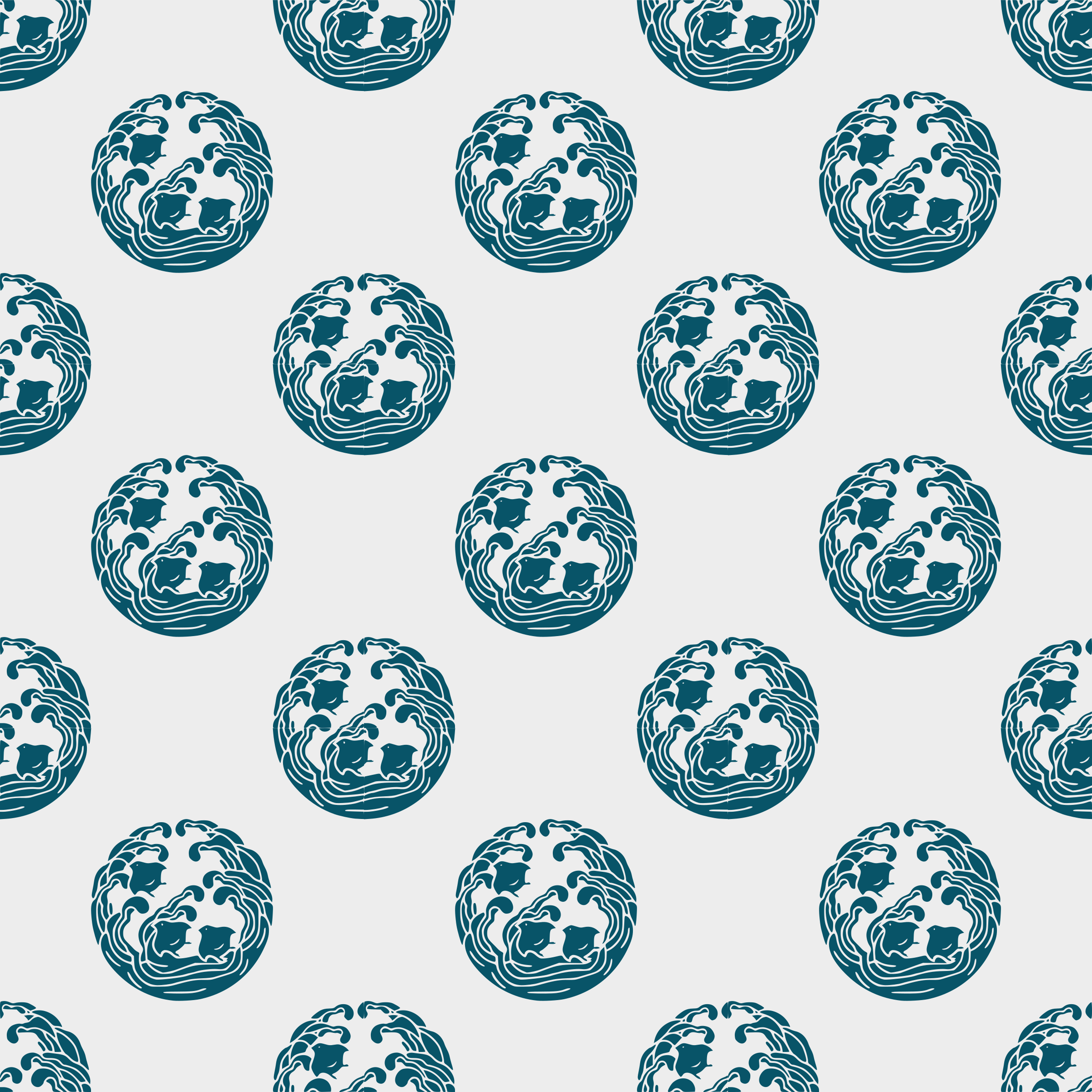 And plover seamless pattern. Waves clipart wave japanese