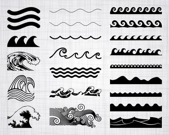 waves clipart silhouette