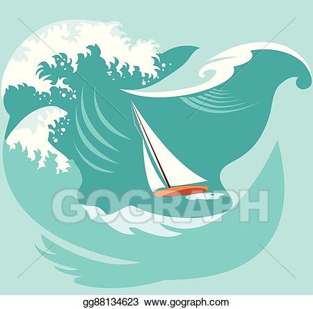 waves clipart boat