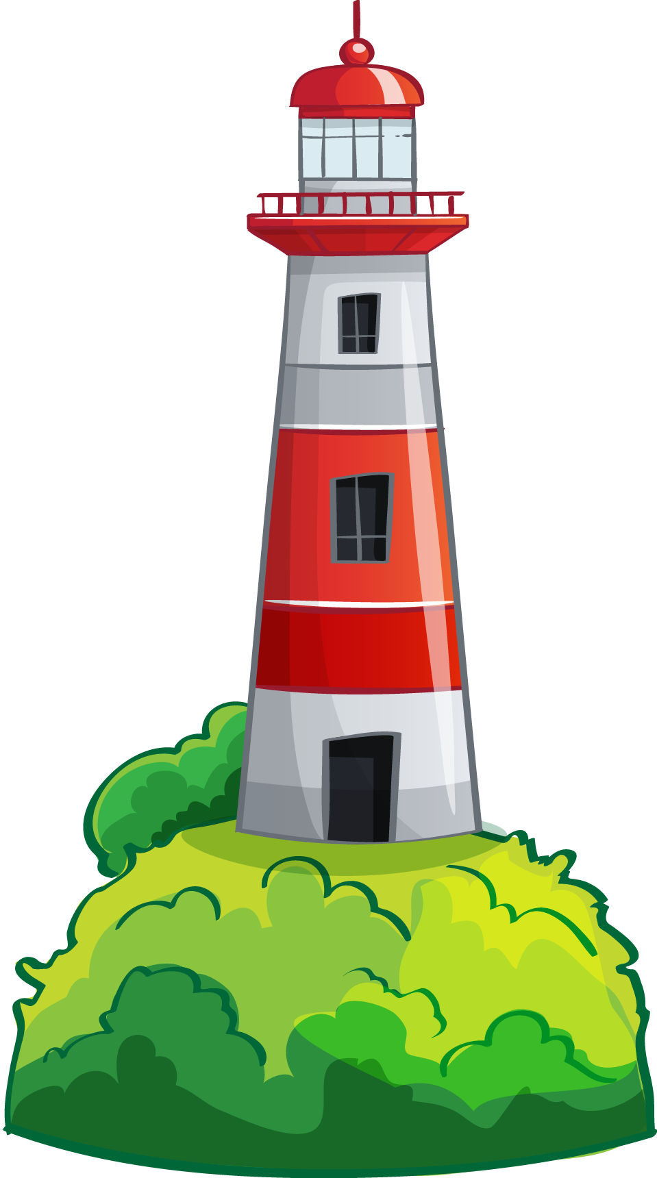 Cartoon sea illustration. Lighthouse clipart beacon