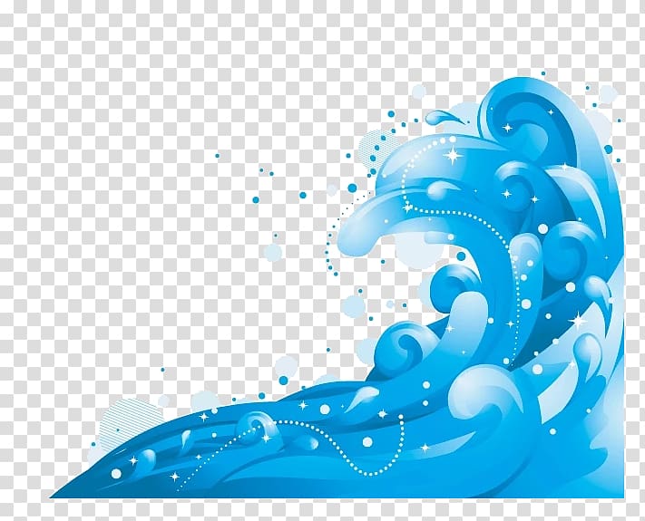 Blue transparent background . Waves clipart ocean wave