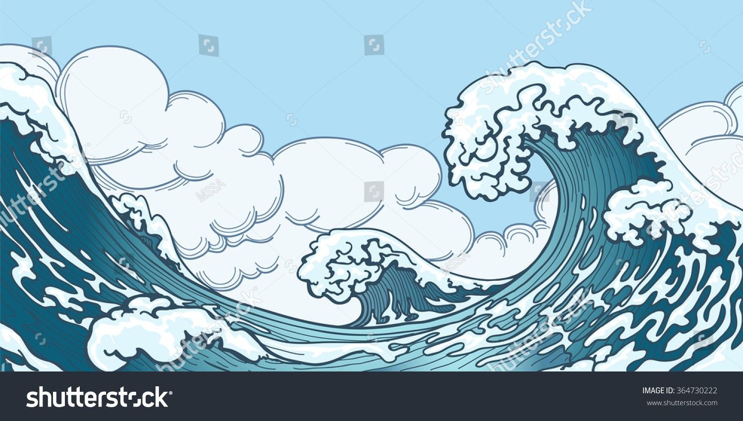 clipart waves wave japanese
