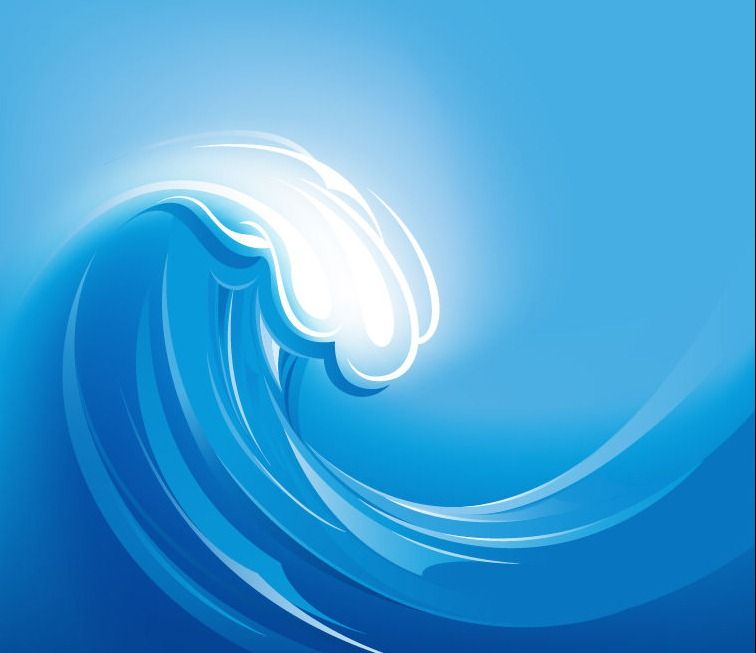 Ocean sea illustration free. Waves clipart wave vector
